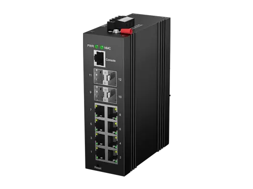Industrial Layer 2+ Managed PoE Switch 8x10/100/1000M RJ45, 4x1000M SFP