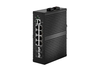 Industrial Managed PoE Switch 10GE 4xSFP+, GE 8xRJ45 PoE Support USB for easy upgrading and bring-up