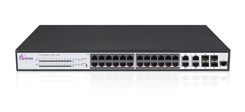 Managed Ethernet Switch with 24×GE PoE ports, 4 GE TX/SFP Combo Ports