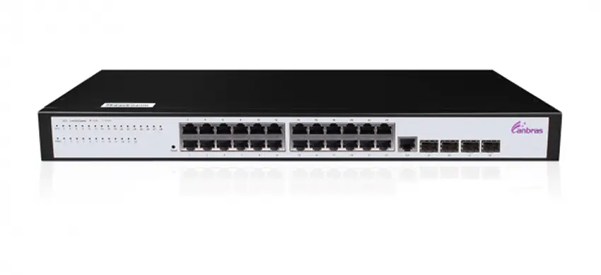 Managed Ethernet Switch with 24×GE TX ports, 4×100/1000M SFP ports
