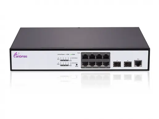 Managed Ethernet Switch with 8×GE PoE ports, 2×100/1000M SFP ports