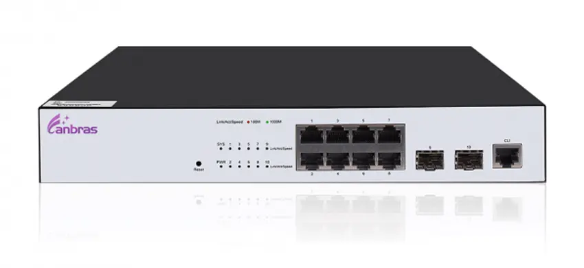 Managed Ethernet Switch with 8×GE TX ports, 2×100/1000M SFP ports