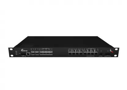 12x1000 Base-X, 16x10/100/1000 Base-T Managed Industrial Switch (PoE Optional)