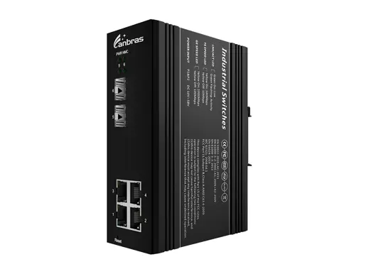 2x1000Base-X, 4x10/100/1000Base-T Managed Industrial Ethernet Switch (PoE Optional)