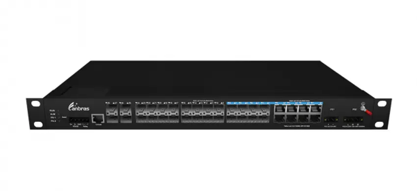 4x10G Base-X, 16x1000 Base-X, 8x1000M Combo Managed Industrial Switch (PoE Optional)