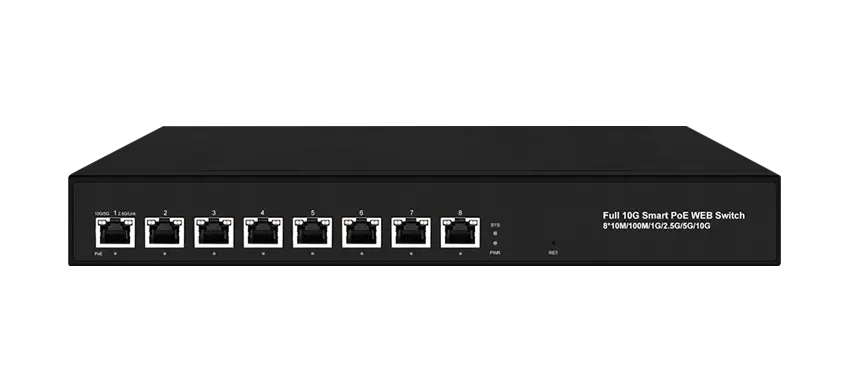 Multi-Gigabit Layer 3 Managed PoE Switch 10G Copper 8x10M/100M/1G/2.5G/5G/10G RJ45