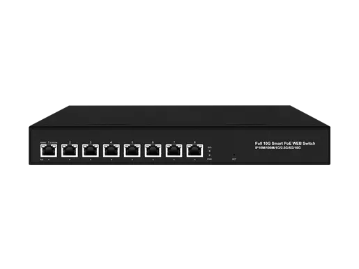 Multi-Gigabit Layer 3 Managed PoE Switch 10G Copper 8x10M/100M/1G/2.5G/5G/10G RJ45