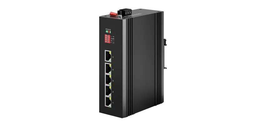 Industrial Din-rail Unmanaged Booster PoE Switch 5x10/100Base-T