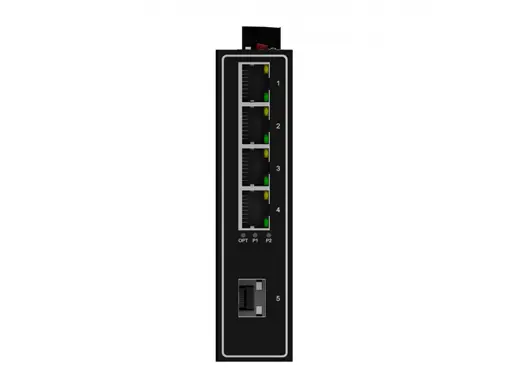 1x100Base-X, 4x10/100Base-T Unmanaged Industrial Switch (PoE Optional)