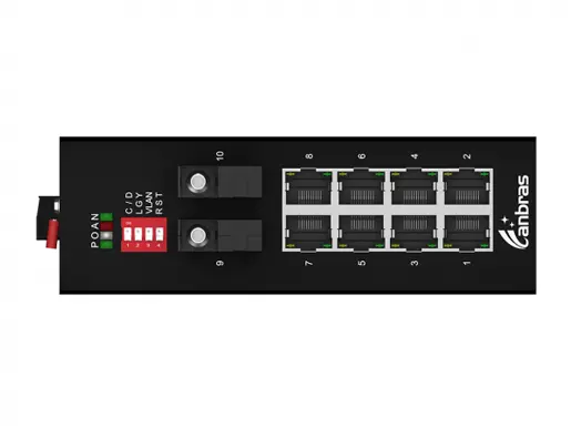 2x1000Base-X, 8x10/100/1000Base-T Industrial Ethernet Switch (PoE Optional)