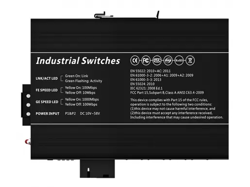 2x1000Base-X, 8x10/100/1000Base-T Industrial Ethernet Switch (PoE Optional)