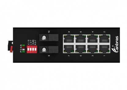 2x1000Base-X, 8x10/100/1000Base-T Industrial Ethernet Switch (PoE Optional)