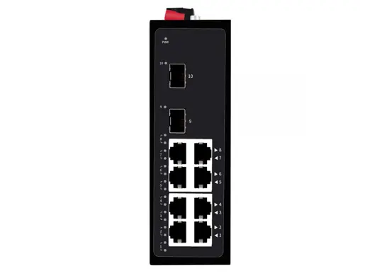 2x1000Base-X, 8x10/100/1000Base-T Unmanaged Industrial Switch (PoE Optional)