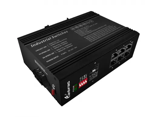 2x100Base-FX, 6x10/100Base-TX Industrial Ethernet Switch (PoE Optional)