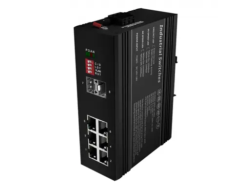 2x100Base-FX, 6x10/100Base-TX Industrial Ethernet Switch (PoE Optional)