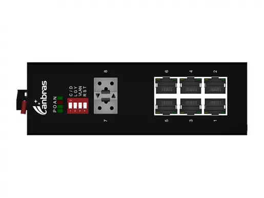 2x100Base-FX, 6x10/100Base-TX Industrial Ethernet Switch (PoE Optional)