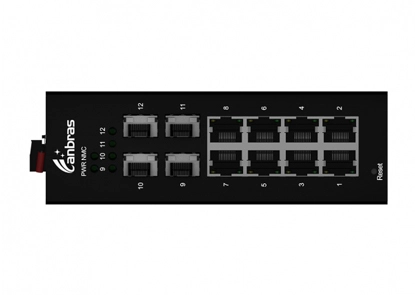 4x1000Base-X, 8x10/100/1000Base-T Industrial Ethernet Switch (PoE Optional)