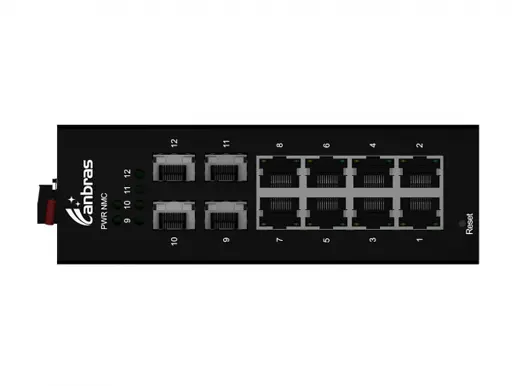 4x1000Base-X, 8x10/100/1000Base-T Industrial Ethernet Switch (PoE Optional)