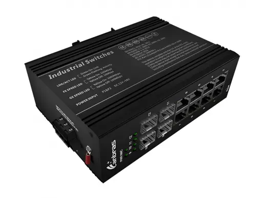4x1000Base-X, 8x10/100/1000Base-T Industrial Ethernet Switch (PoE Optional)