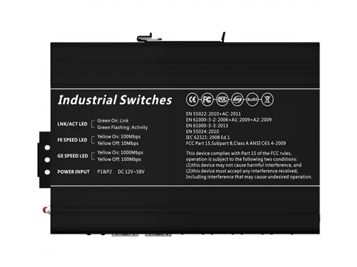 4x1000Base-X, 8x10/100/1000Base-T Industrial Ethernet Switch (PoE Optional)
