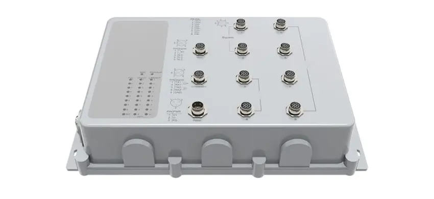 8Port 10/100/1000Base-T Industrial Ethernet Switch, Waterproof IP67