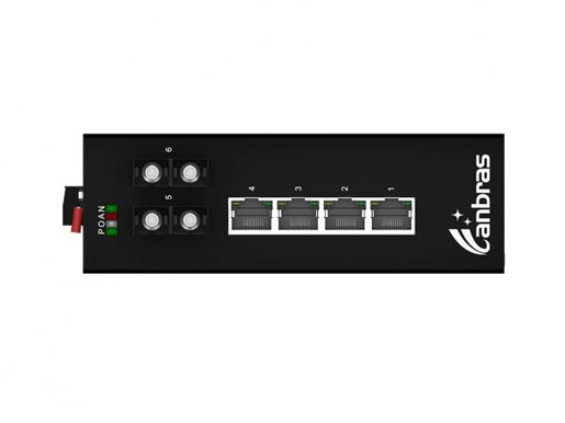 2x100Base-FX, 4x10/100Base-TX Industrial Ethernet Switch (PoE Optional)
