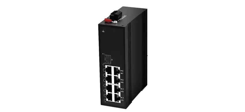 Industrial Ethernet Switch 8x10/100/1000M RJ45 (PoE), Uplink 1x1000M SFP,