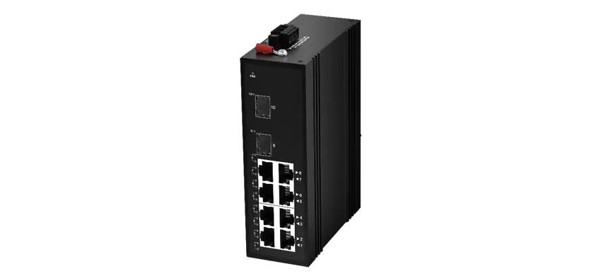 Industrial Ethernet Switch 8x10/100/1000M RJ45 (PoE), Uplink 2x1000M SFP