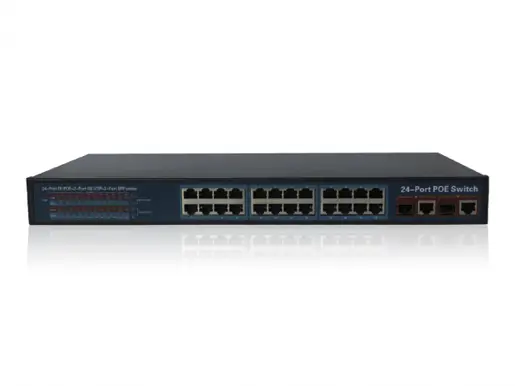24x10/100M Ethernet PoE Ports + 2xGigabit Combo Ports PoE switch