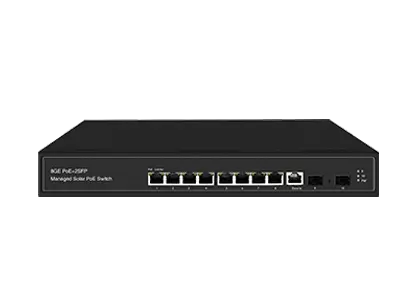 Managed Solar PoE Switch 8x10/100/1000 Base-TX Ports, 2GE SFP