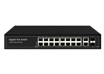 Unmanaged 16GE PoE + 2GE RJ45 +2GE SFP Switch