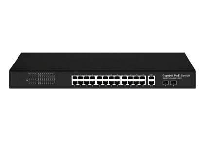 Unmanaged 24GE PoE + 2GE RJ45 +2GE SFP Switch