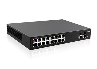 Unmanaged Gigabit 16Port PoE Switch, 16x10/100/1000M RJ45 with PoE, 2x1000M SFP+2x1000M RJ45 Uplink
