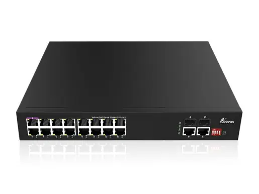 Unmanaged Gigabit 16Port PoE Switch, 16x10/100/1000M RJ45 with PoE, 2x1000M SFP+2x1000M RJ45 Uplink