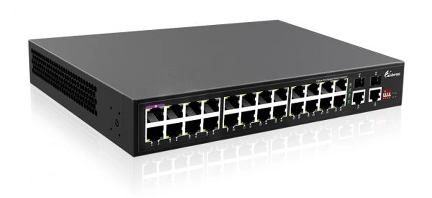 Unmanaged Gigabit 24Port PoE Switch, 24x10/100/1000M RJ45 with PoE, 2x1000M SFP+2x1000M RJ45 Uplink