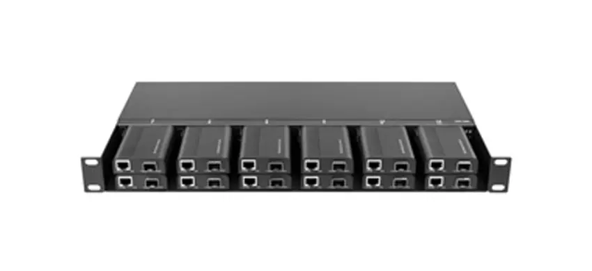 High Density Chassis 12-Slot Miniature Media Converter Rack