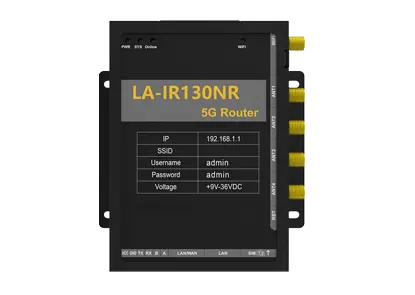 5G Industrial Router 1x1000M ETH WAN/LAN, 1x1000M ETH LAN 2 Micro-SIM slot & 2.4GHz/5.8GHz WIFI SuppLA-