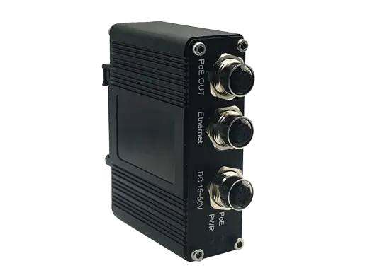 Industrial Single Port 10/100/1000 PoE Injector 30w M12 Connector