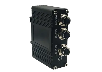 Industrial Single Port 10/100/1000 PoE Injector 30w M12 Connector