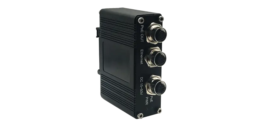 Industrial Single Port 10/100/1000 PoE Injector 30w M12 Connector