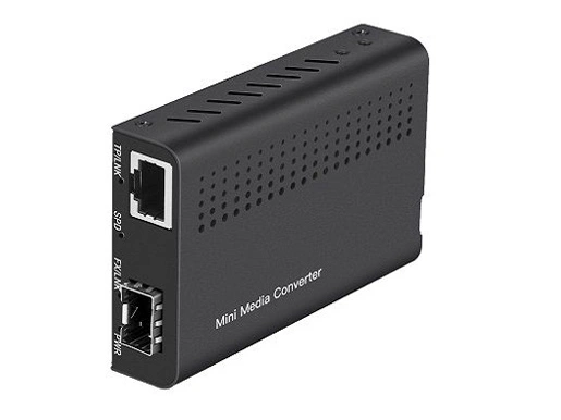 Miniature Full Gigabit 10/100/1000Base-TX to 100/1000Base-FX Media Converter