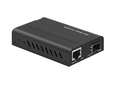 Miniature Full Gigabit 10/100/1000Base-TX to 100/1000Base-FX Media Converter