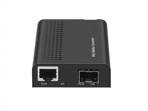 Miniature Full Gigabit 10/100/1000Base-TX to 100/1000Base-FX Media Converter