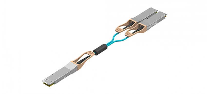 Active Optical Cable 200G QSFP-DD SR8 to 2x100GBASE QSFP28 SR4