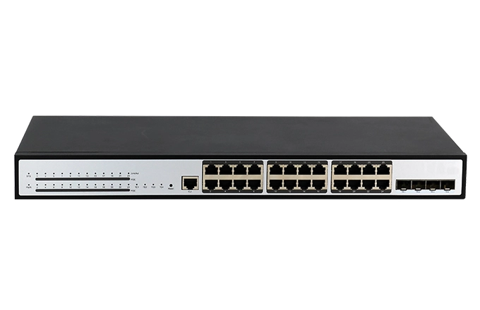 Stackable L3 Lite Managed PoE Switch 24x10/100/1000M RJ45, 4x10G SFP+
