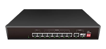 Unmanaged AI PoE Switch 9x10/100/1000Base-T(8xPoE, Port1-2 BT90w), 1x1000Base-X