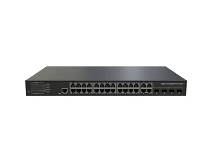 L3 Lite Managed Ethernet PoE Switch  24x10/100/1000Base-T PoE+, 4xGigabit Combo (RJ45/SFP)