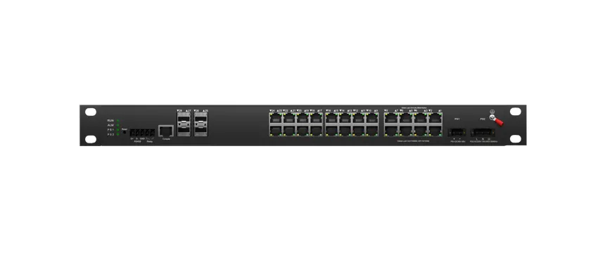 Rackmount Industrial L3 Lite Managed PoE Switch  24x10/100/1000M RJ45 PoE+, Uplink 4x10G SFP+