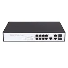 Ethernet PoE switch with 8x10/100M TX ports and 2xGE TX/SFP Combo Ports