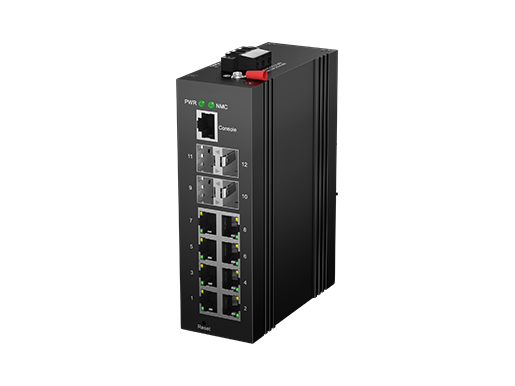 Industrial Layer 2+ Managed PoE Switch 8x10/100/1000M RJ45, 4x1000M SFP R